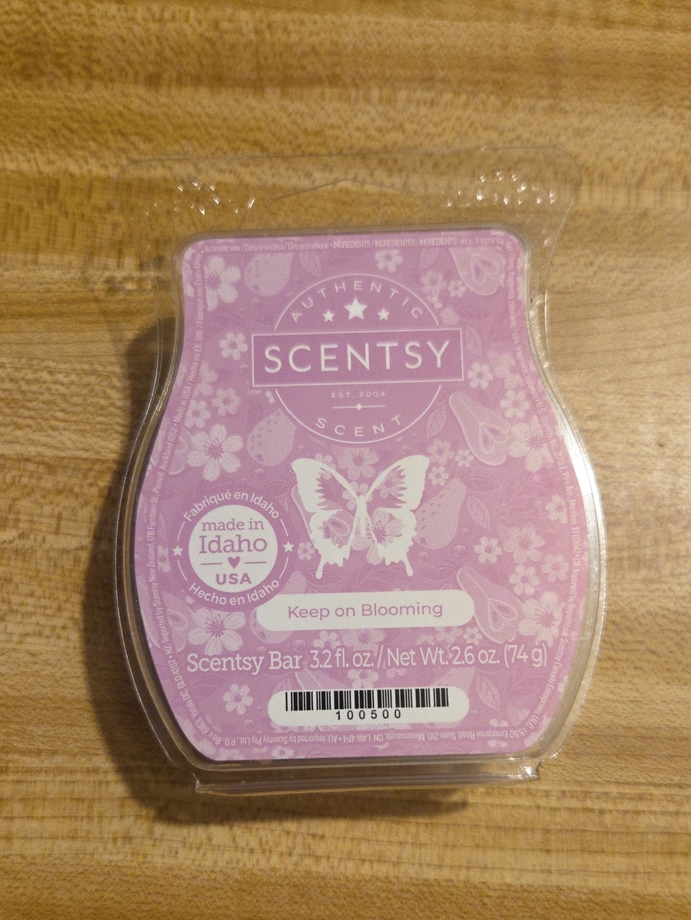 Scentsy Keep on Blooming Wax Bar - Light Pink Floral Design